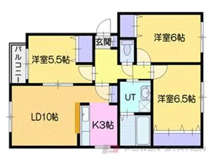 Louvre元江別(ルーブル元江別)【3階】の間取り