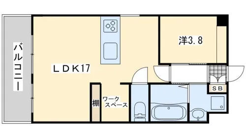 ウイングス熊手【1007号室】の間取り
