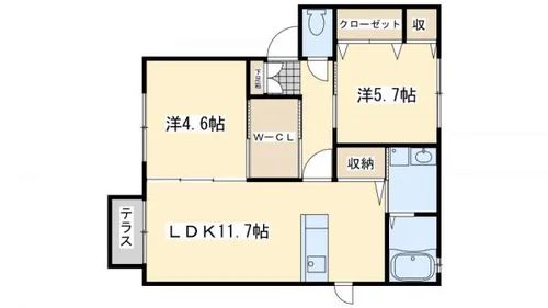 ドミール永犬丸 Ⅰ棟【1階】の間取り