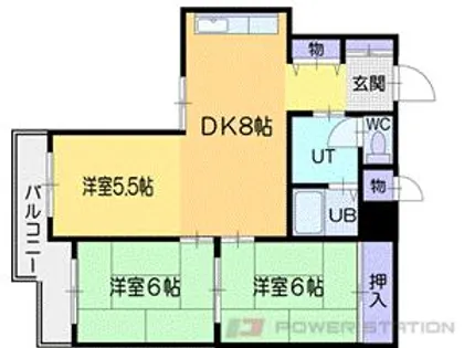 マリンハイム【6階】の間取り