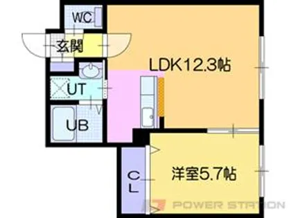 ネコオール野幌【1階】の間取り
