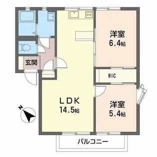 ファミール二島【A-202号室】の間取り
