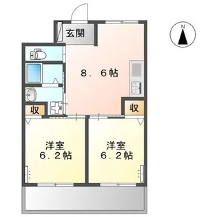 クレシア清田【201号室】の間取り
