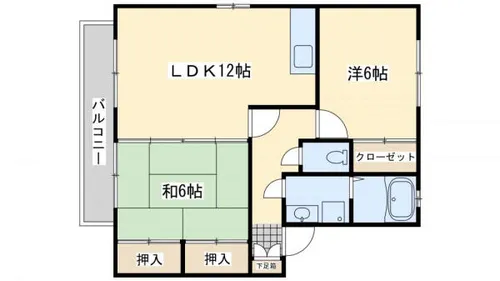 サパン長谷川【A-202号室】の間取り