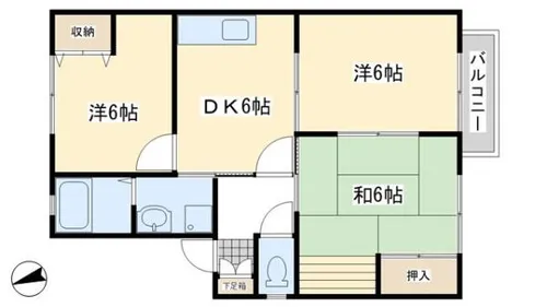 ソレアード星ヶ丘 Ⅱ【202号室】の間取り