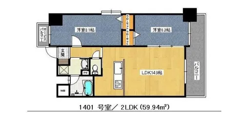 グランドツイン黒崎【8階】の間取り