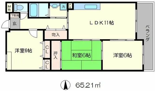 ゴールデンガーデン岩倉【1階】の間取り