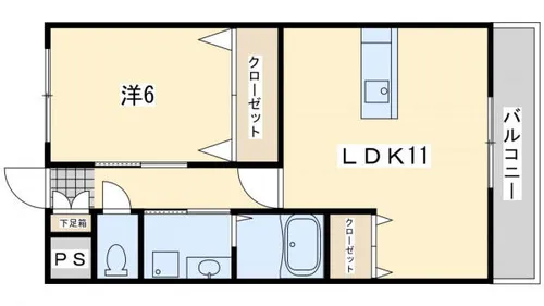 グランドハイツ馬場山緑【1階】の間取り