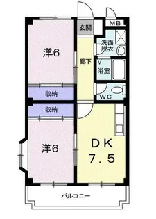 エルカーサ引野【304号室】の間取り
