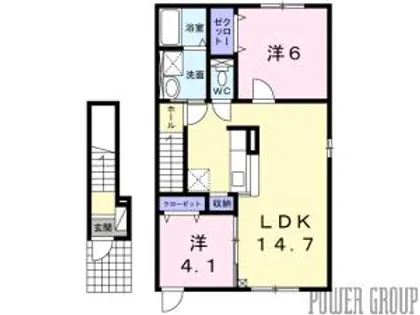 リバティ パー オン【2階】の間取り