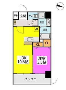 F・STAGE 折尾【102号室】の間取り