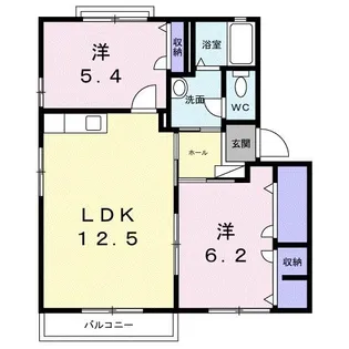 アクシス本城 B【2階】の間取り