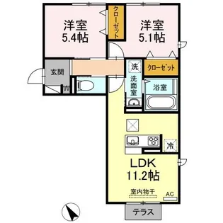 イオメール折尾【B-101号室】の間取り