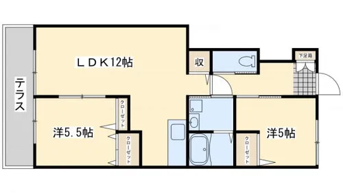 メゾンクレール【102号室】の間取り