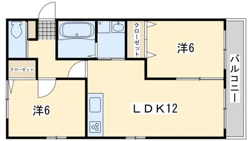 レトア木屋瀬Ⅱ【101号室】の間取り