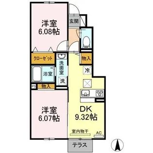 comfortas K【105号室】の間取り