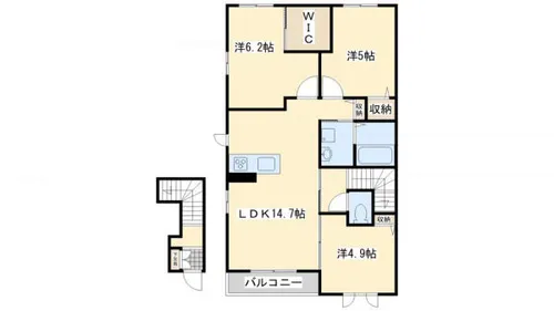 シャンティ【C-201号室】の間取り