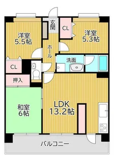 アクロス黒崎ロイヤルヒルズ【316号室】の間取り