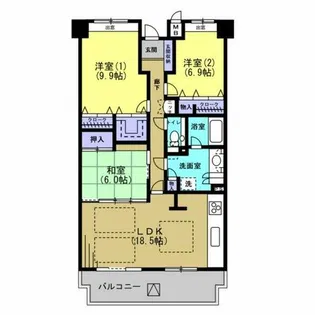 キャッスルハイツ知多半田駅前【12階】の間取り