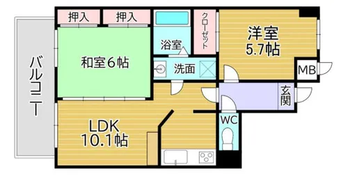 ベルヒルズ則松【402号室】の間取り