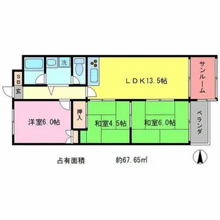 カストルム洛北【3階】の間取り