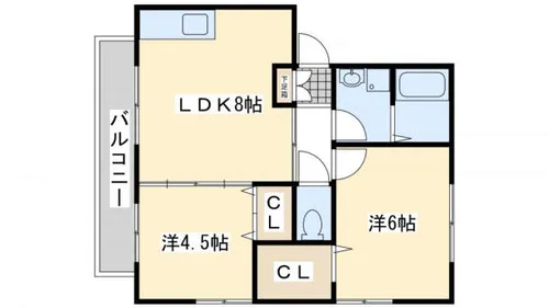 グランデール太賀【2階】の間取り
