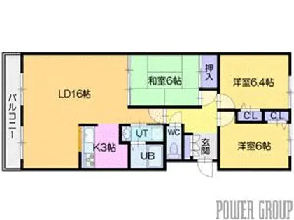サーム野幌駅A棟【11階】の間取り