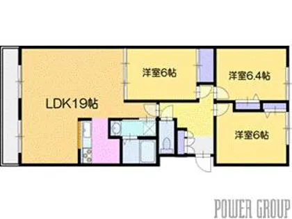 サーム野幌駅A棟【11階】の間取り