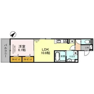 太秦レジデンス W棟【2階】の間取り