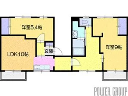 ビレッジハウス野幌6号棟【1階】の間取り