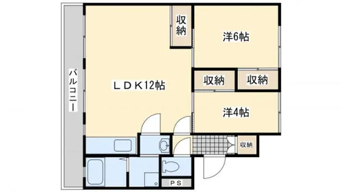 サルヴァトーレ本城【204号室】の間取り