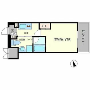 レジディア洛北【2階】の間取り
