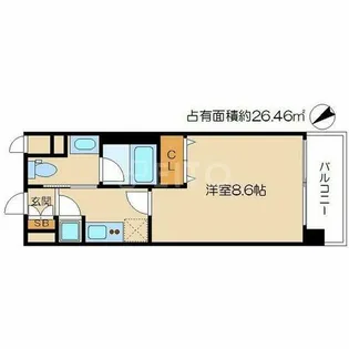 レジディア洛北【3階】の間取り