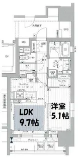 プレサンスロジェ丸の内PRIME CASA【9階】の間取り