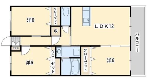 リシェス楠橋【3階】の間取り