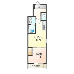 フジパレス遠里小野Ⅵ番館【1階】の間取り