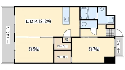 ウィングス里中【7階】の間取り