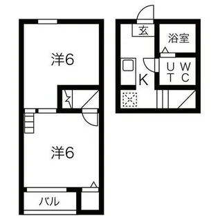 グランコンフォール米野IV【202号室】の間取り