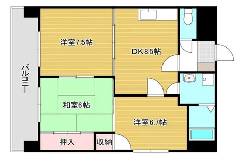 スカール陣原 Ⅰ【602号室】の間取り