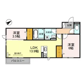 マイネハイム上野芝【2階】の間取り