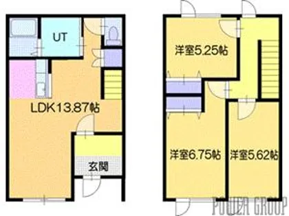 ソレイユ早来Ⅰ【1階】の間取り