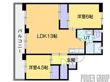 ビレッジハウス恵み野北2号棟【4階】の間取り