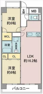 レージュ川秋【4階】の間取り