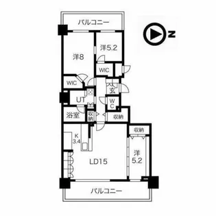 ブランズ札幌中島公園 302号室【302号室】の間取り