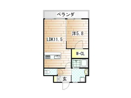 ベルガ穴生【303号室】の間取り