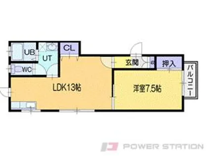 リベラル入船【1階】の間取り