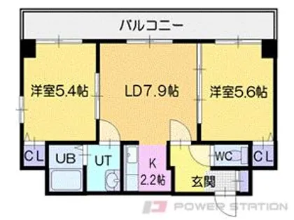 ノースウェーブ花園【5階】の間取り