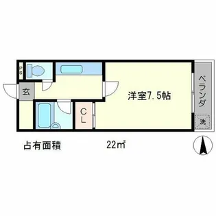 コスモハイツ河原町【3階】の間取り