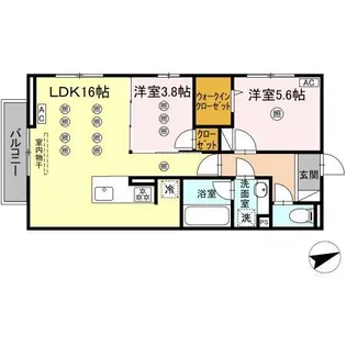 TORISIA上の原【2階】の間取り