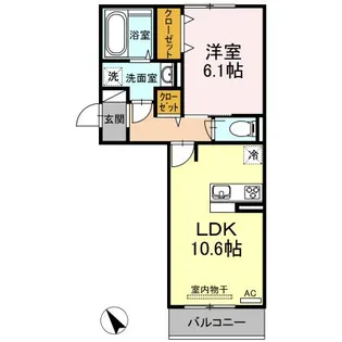 イオメール折尾【A-208号室】の間取り